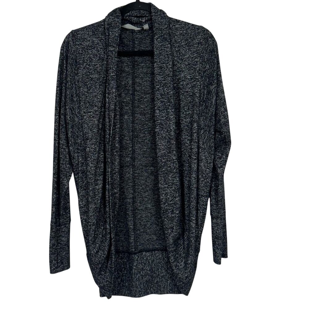 Athleta Grey Marled Cocoon Open Front Cardigan Sweater Womens XXS Preppy Career